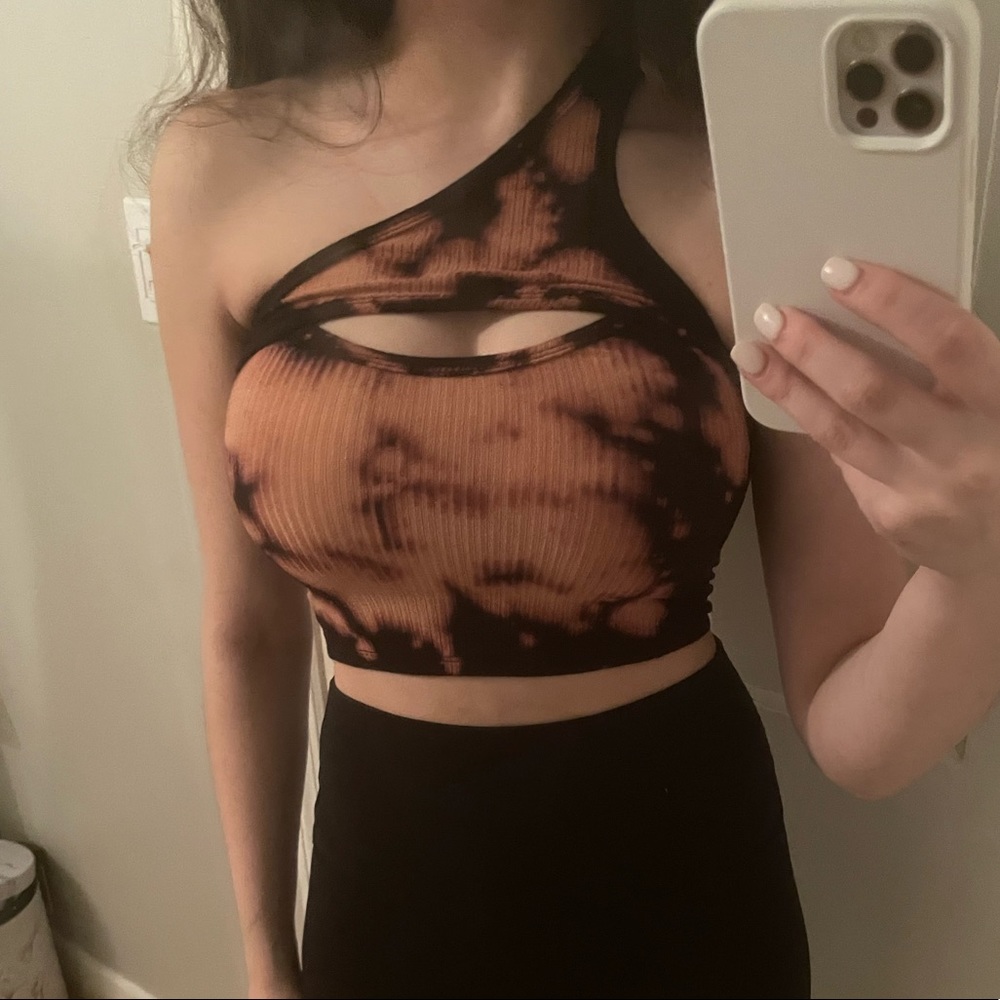 Bleached One Shoulder Tank Top